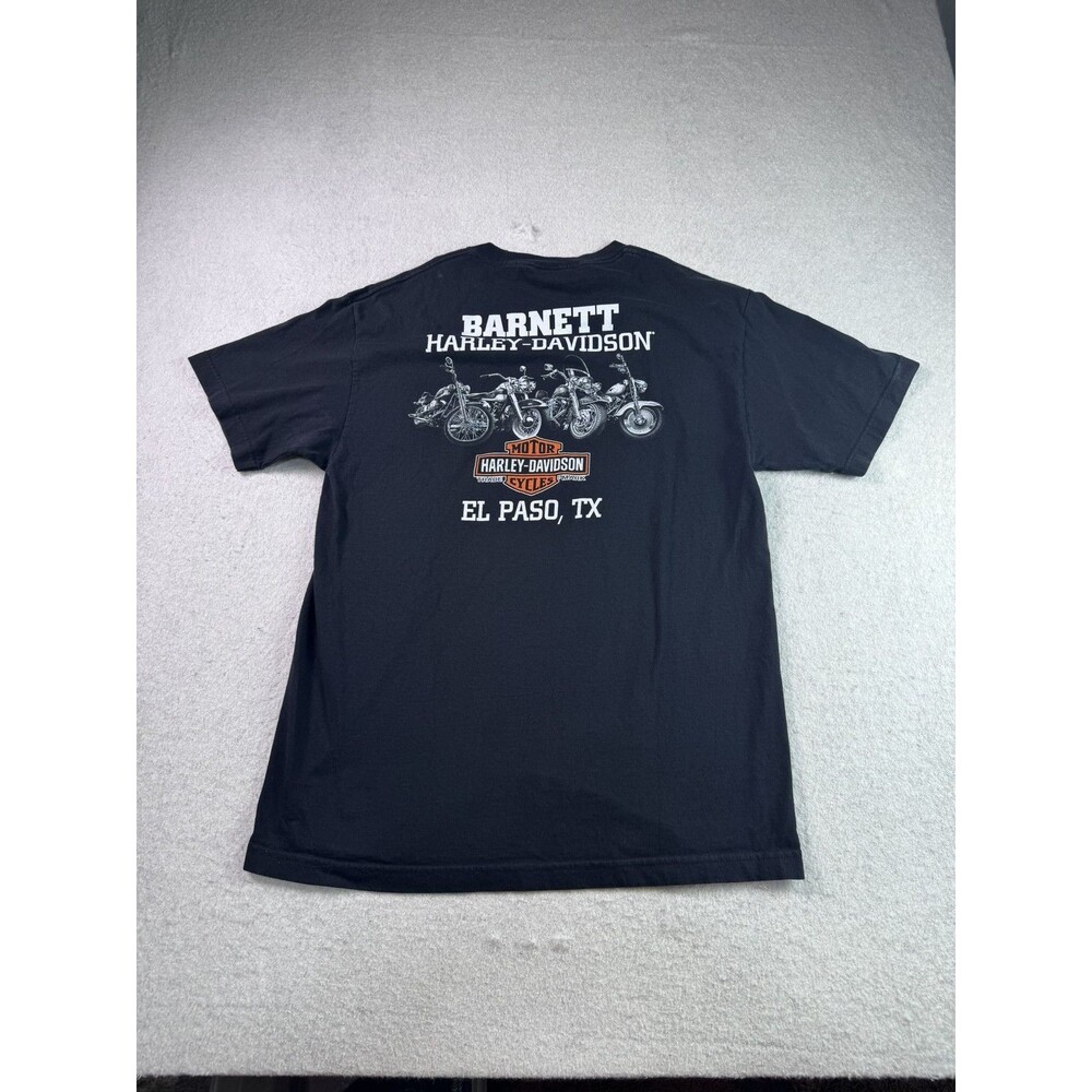Harley-Davidson Barnett El Paso TX Motorcycles Pocket T-Shirt Men's Size L Black